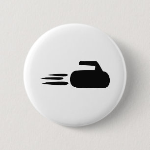 curling stone icon 2 inch round button