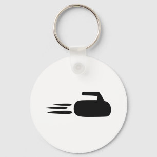 curling stone icon keychain