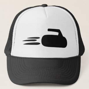 curling stone icon trucker hat