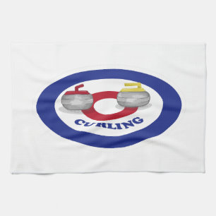 Curling stone kitchen towel