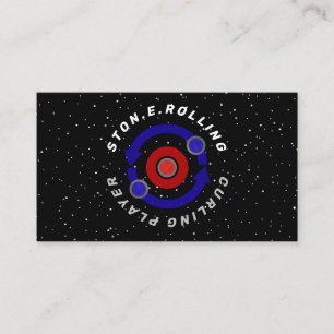 Curling Stone rolling like the Earth's orbit Business Card