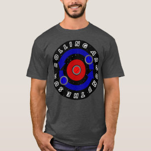 Curling stone rolling like the earths orbit T-Shirt