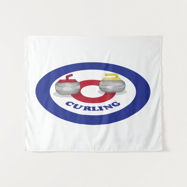 Curling stone tapestry (Front (Horizontal))