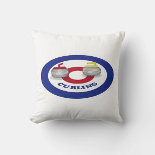 Curling stone throw pillow
