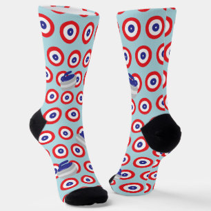 Curling Stones and Targets Socks