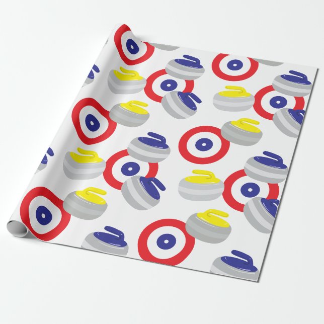 Curling Stones Ice Sport Wrapping Paper (Unrolled)