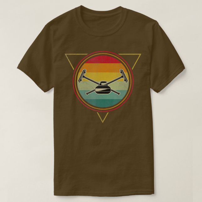 Curling Stones  Retro Vintage Curling Player  T-Shirt (Design Front)