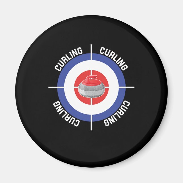 Curling Target Ice Chess Boules Shuffleboard Gift Magnet (Front)