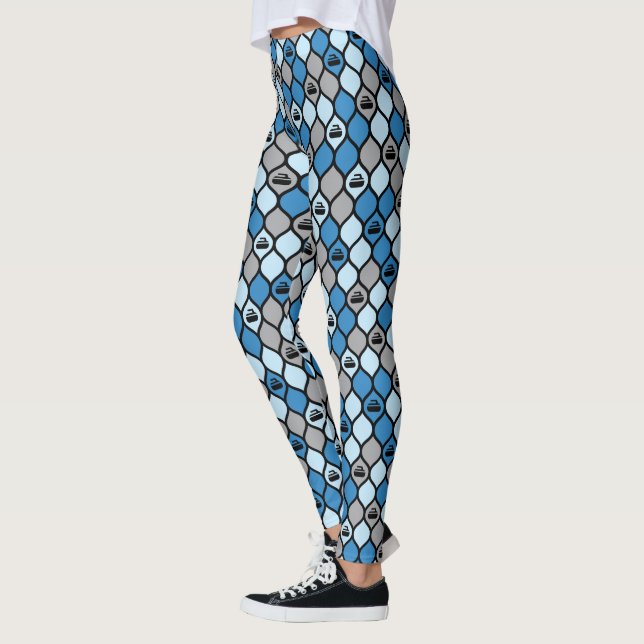 Curling Tile Leggings - Blue/Grey (Left)