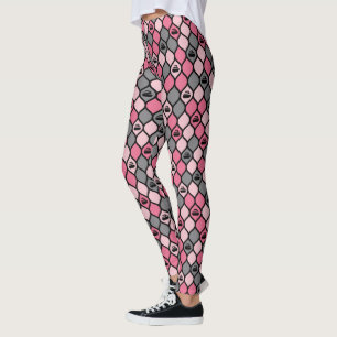 Curling Tile Leggings - Pink/Grey