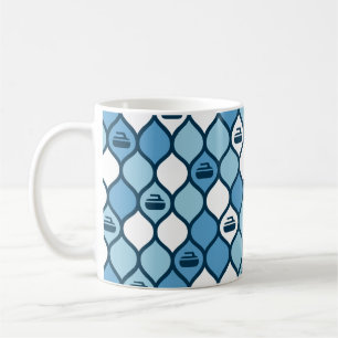 Curling Tile Mug - Blue/White