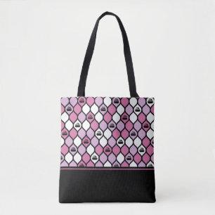Curling Tile Tote Bag - Pink/Black