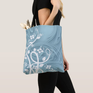 Curls Over Blue Artwork Tote Bag
