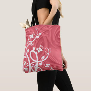 Curls Over Red Artwork Tote Bag
