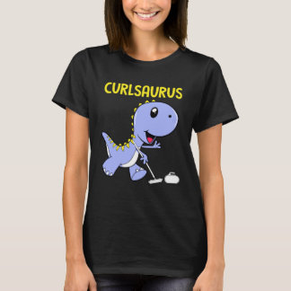 Curlsaurus  Dinosaur  Curling Sport Costume T-Shirt