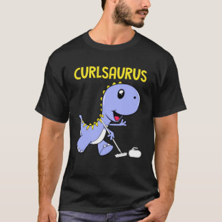 Curlsaurus  Dinosaur  Curling Sport Costume T-Shirt