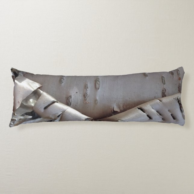 Curly Birch Bark Tree Rustic Body Pillow (Front)