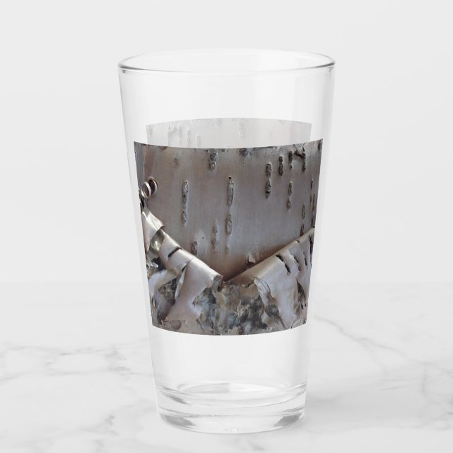 Curly Birch Bark Tree Rustic Glass (Front)