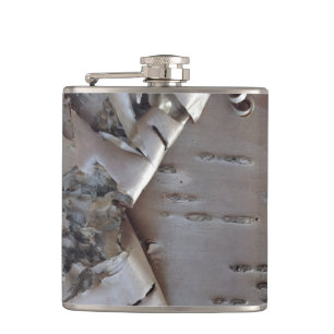 Curly Birch Bark Tree Rustic Hip Flask