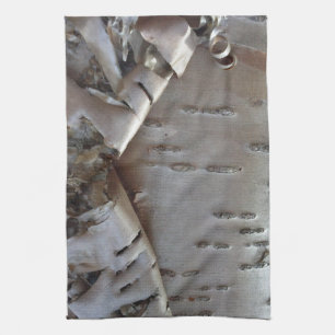 Curly Birch Bark Tree Rustic Kitchen Towel
