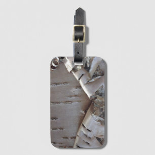Curly Birch Bark Tree Rustic Luggage Tag
