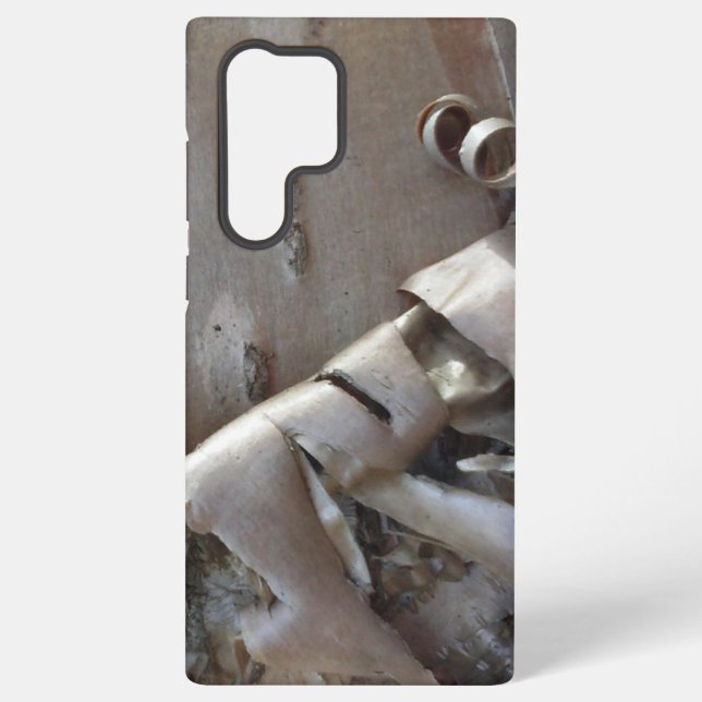 Curly Birch Bark Tree Rustic Samsung Galaxy S22 Ultra Case (Back)