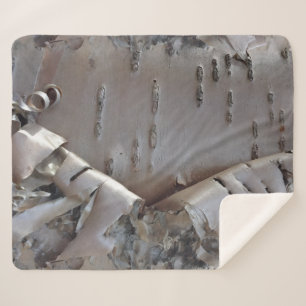 Curly Birch Bark Tree Rustic Sherpa Blanket