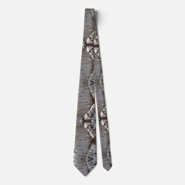 Curly Birch Bark Tree Rustic Tie (Front)
