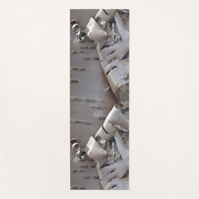 Curly Birch Bark Tree Rustic Yoga Mat (Front)