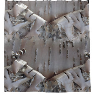 Curly Birch Bark Tree Shower Curtain