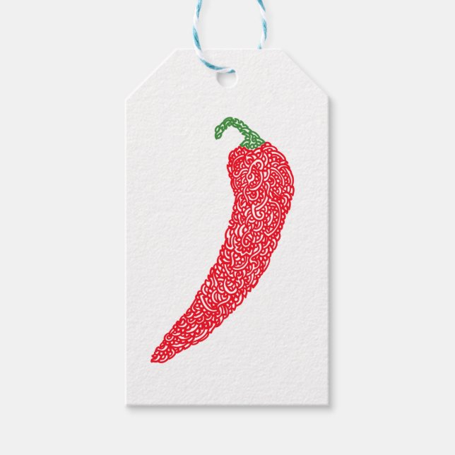 Curly Chilli Pepper  Gift Tags (Front)