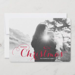 Curly classique Joyeux Carte photo de Noël