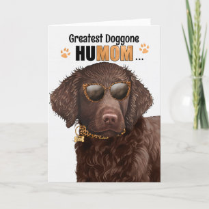Curly Coated Retrieve Best HuMOM Ever Mother's Day Holiday Card