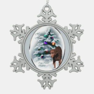 Curly Coated Retriever Christmas Snowflake Pewter Christmas Ornament