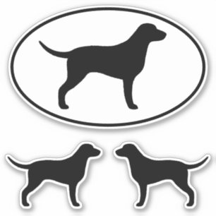Curly Coated Retriever Dog Silhouettes Sticker Set