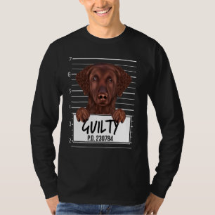 Curly Coated Retriever Mugshot Guilty Dog T-Shirt