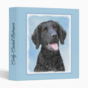 Curly-Coated Retriever Painting - Original Dog Art Binder