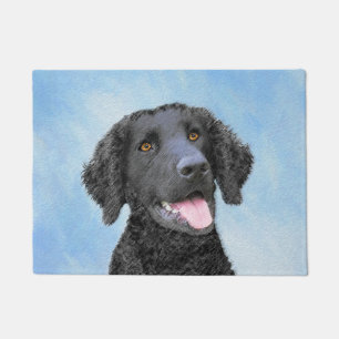 Curly-Coated Retriever Painting - Original Dog Art Doormat