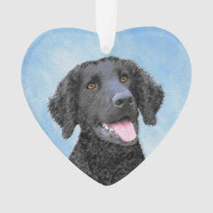 Curly-Coated Retriever Painting - Original Dog Art Ornament