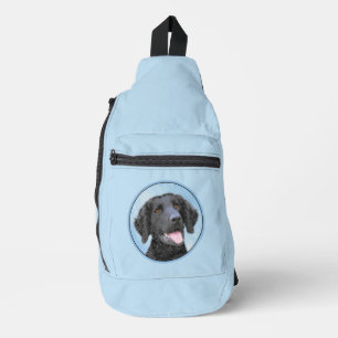Curly-Coated Retriever Painting Original Dog Art Sling Bag