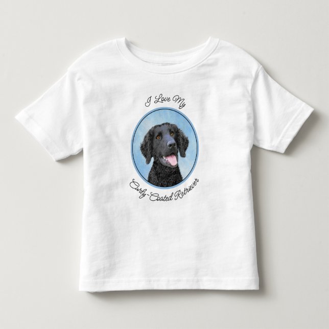 Curly-Coated Retriever Painting - Original Dog Art Toddler T-shirt (Front)