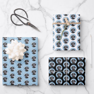 Curly-Coated Retriever Painting - Original Dog Art Wrapping Paper Sheet