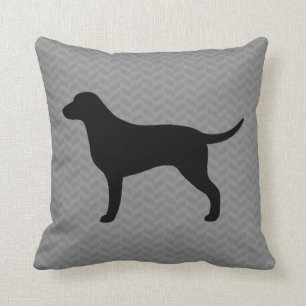 Curly Coated Retriever Silhouette Throw Pillow