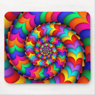 Curly Coil Rainbow Spiral Mousepad