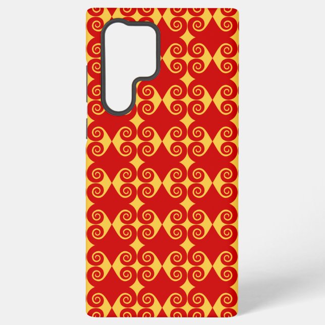 Curly Diamond Pattern Samsung Galaxy S22 Ultra Case (Back)