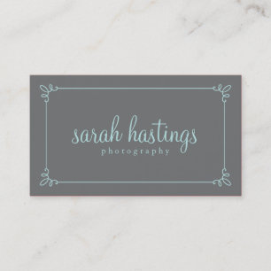Curly Frame Photography Business Cards - Blue