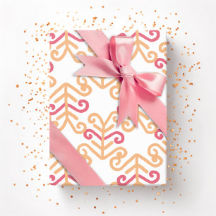 Curly Frond in Pink and Orange Wrapping Paper