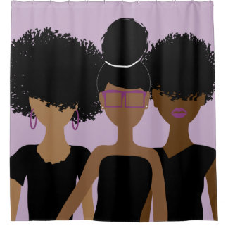 Curly Girl Trio {Royalty} shower curtain