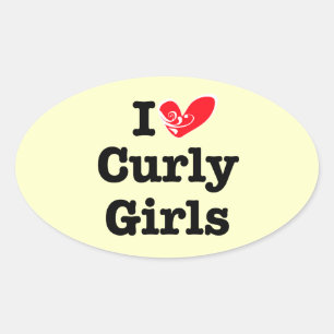 Curly Girls Love Oval Sticker