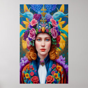 Curly hair princess poster